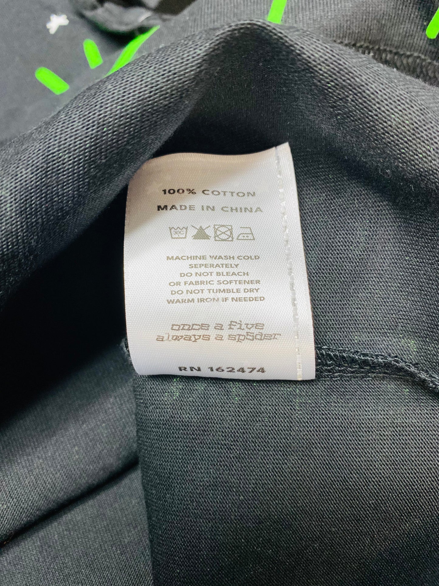 Sp5der Black Heavy Web SS Tee Small Oversized