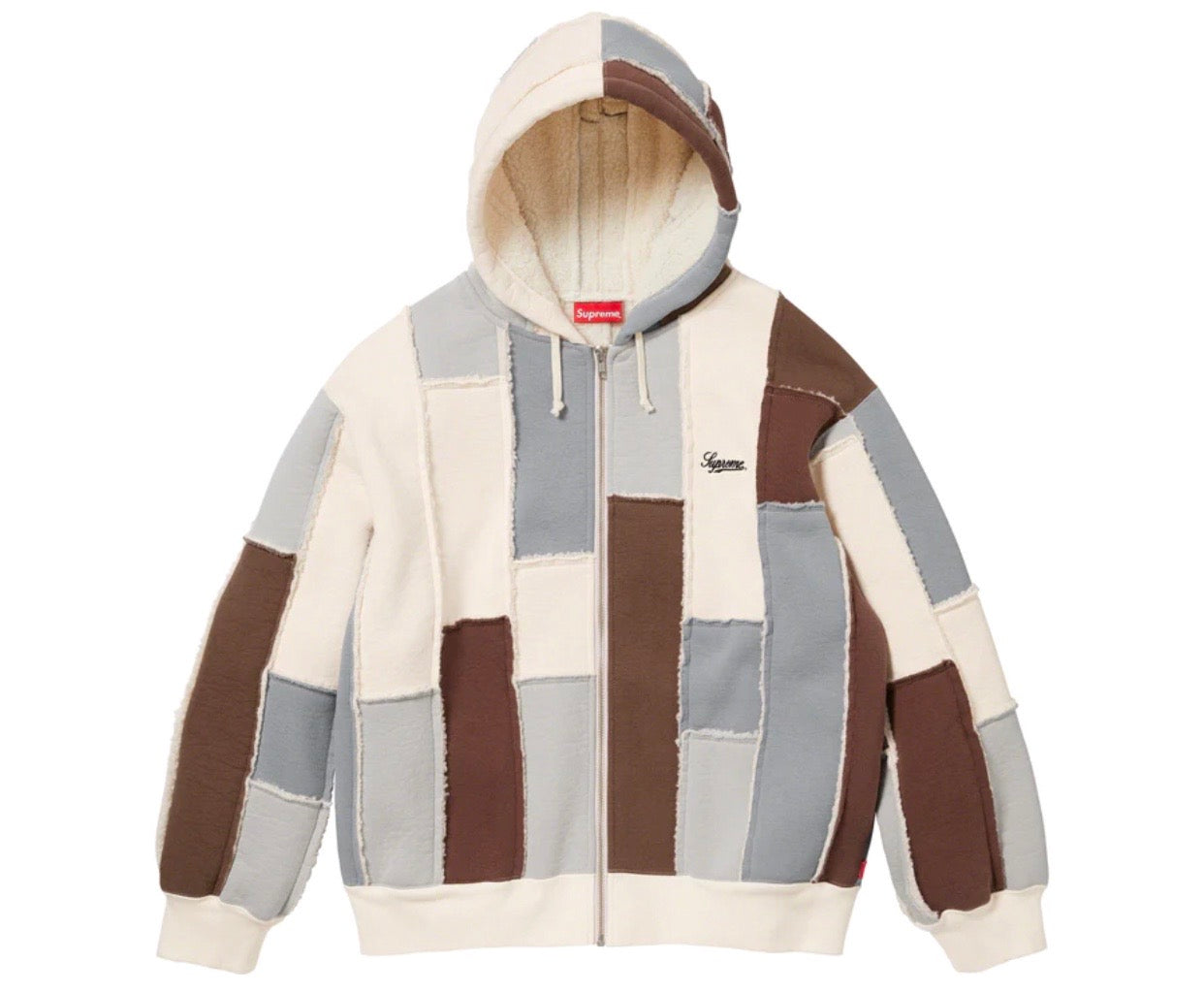 Supreme Faux Shearling Zip Up Hooded Sweatshirt