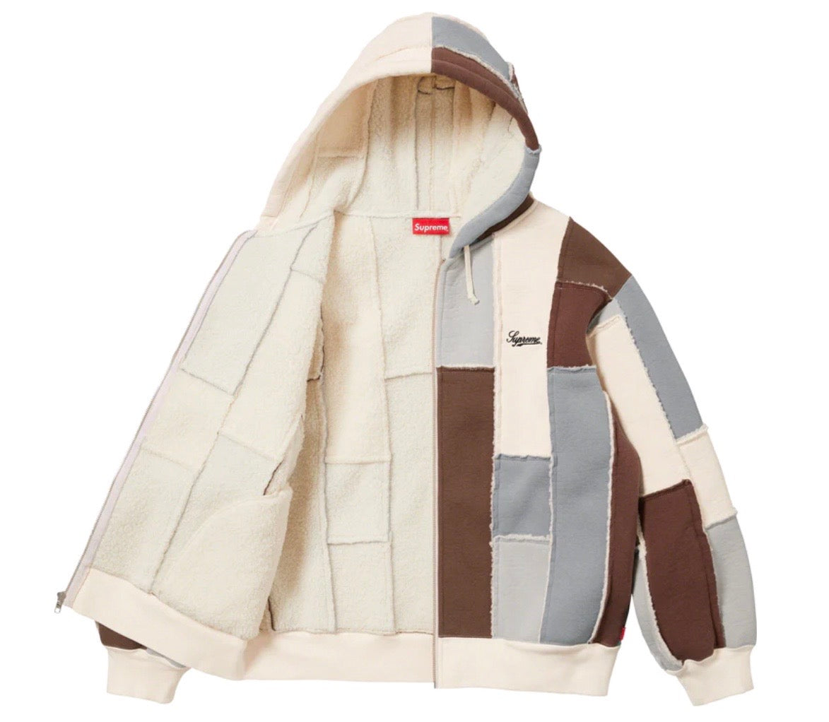 Supreme Faux Shearling Zip Up Hooded Sweatshirt