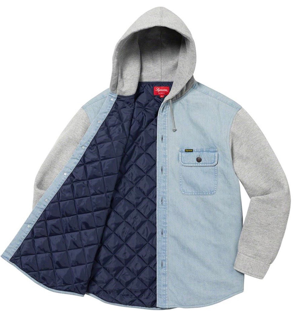 Supreme Fleece Hooded Denim Shirt