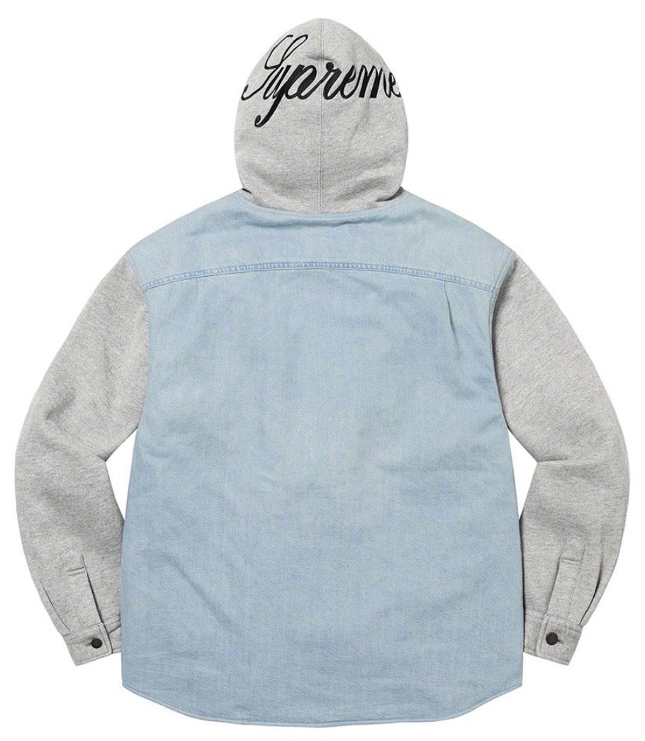 Supreme Fleece Hooded Denim Shirt