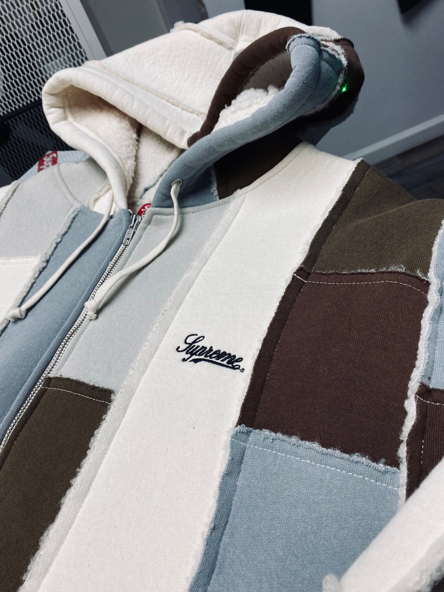 Supreme Faux Shearling Zip-Up Hoodie