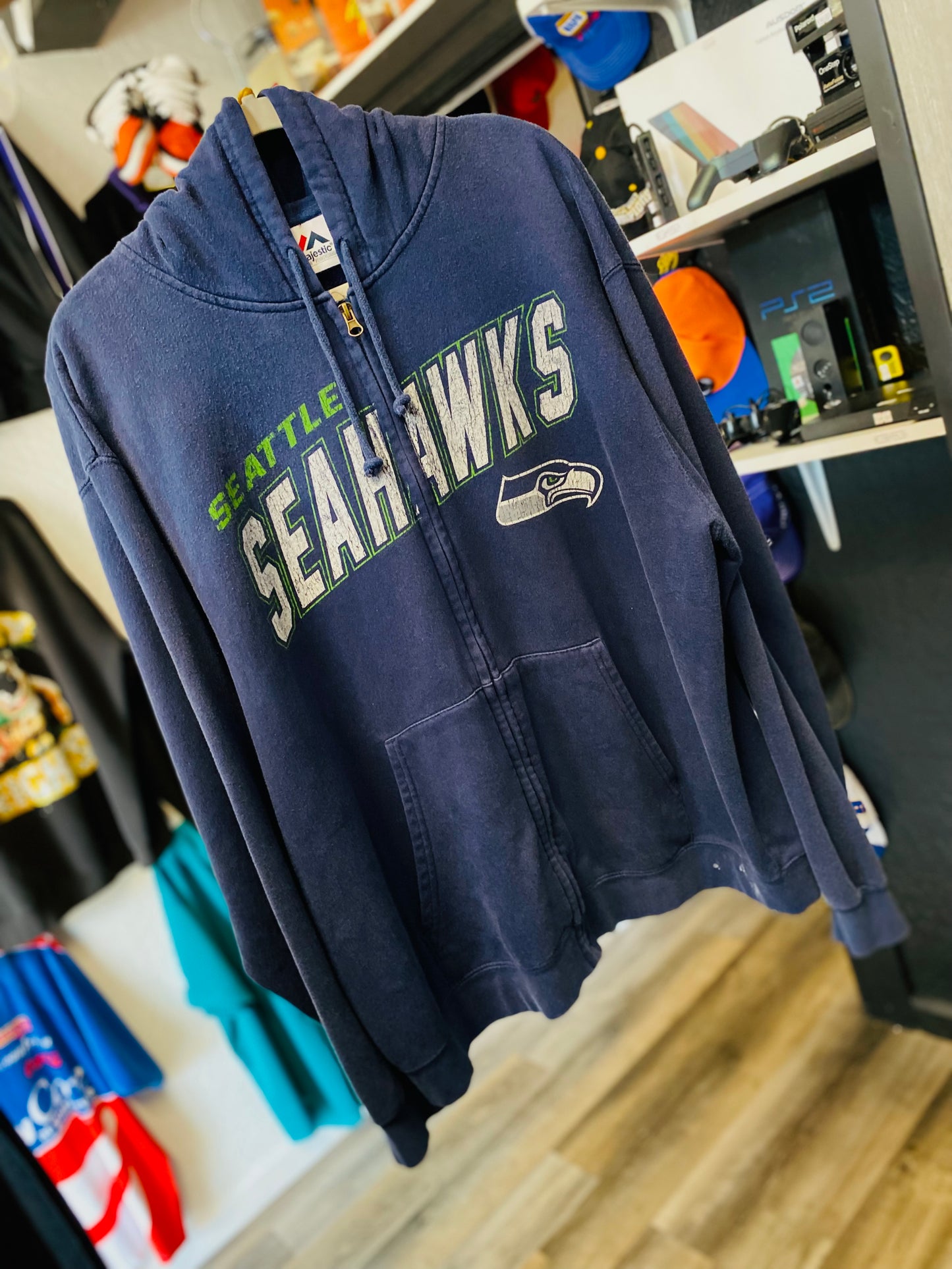 Vintage Seattle Seahawks Zip Up Hoodie XL