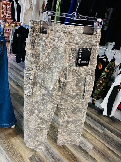 Stone Falcon Cargo Camo Jeans 32x32