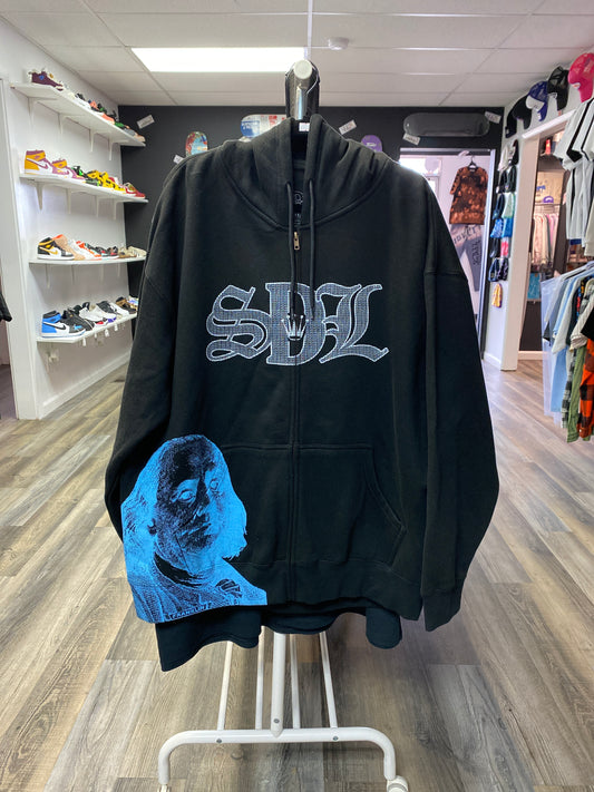 SDL Light Blue Buddha Zip-Up Hoodie