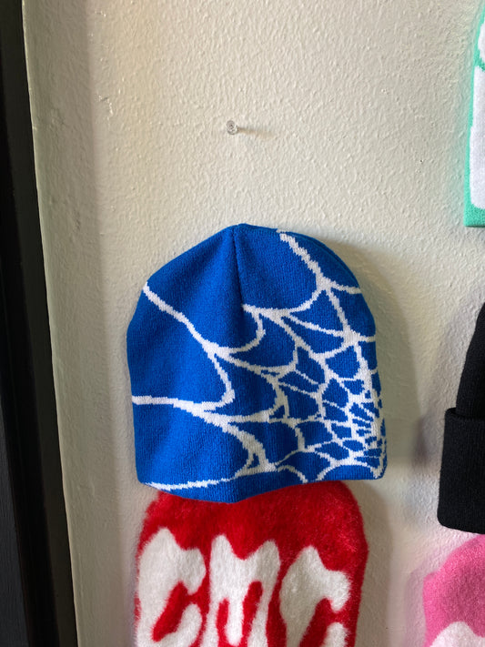 Blue Web Beanie