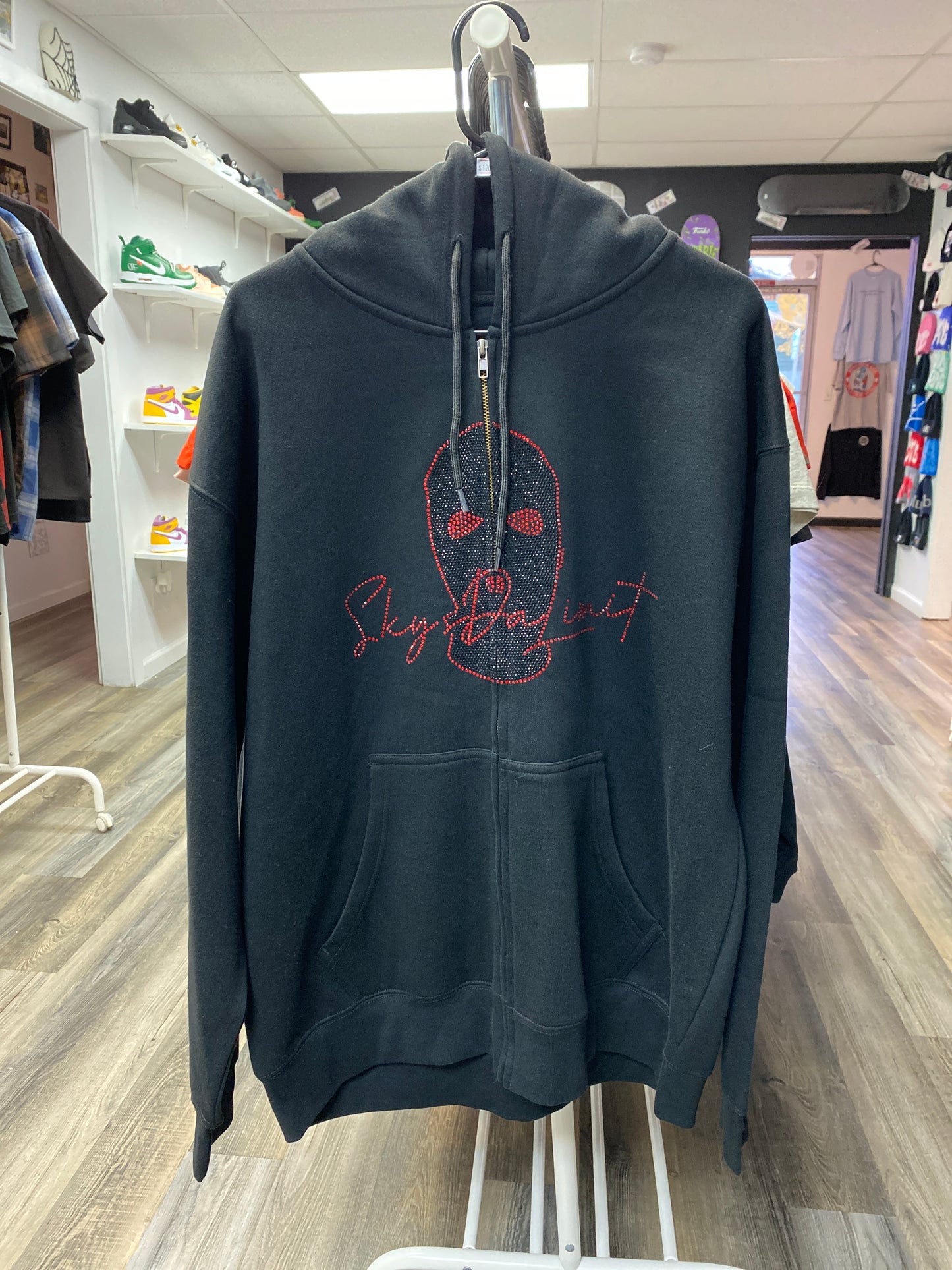 SDL Rhinestone Zip-Up Red Buddha