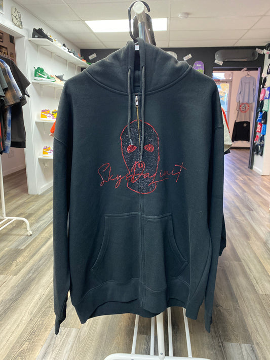 SDL Rhinestone Zip-Up Red Buddha