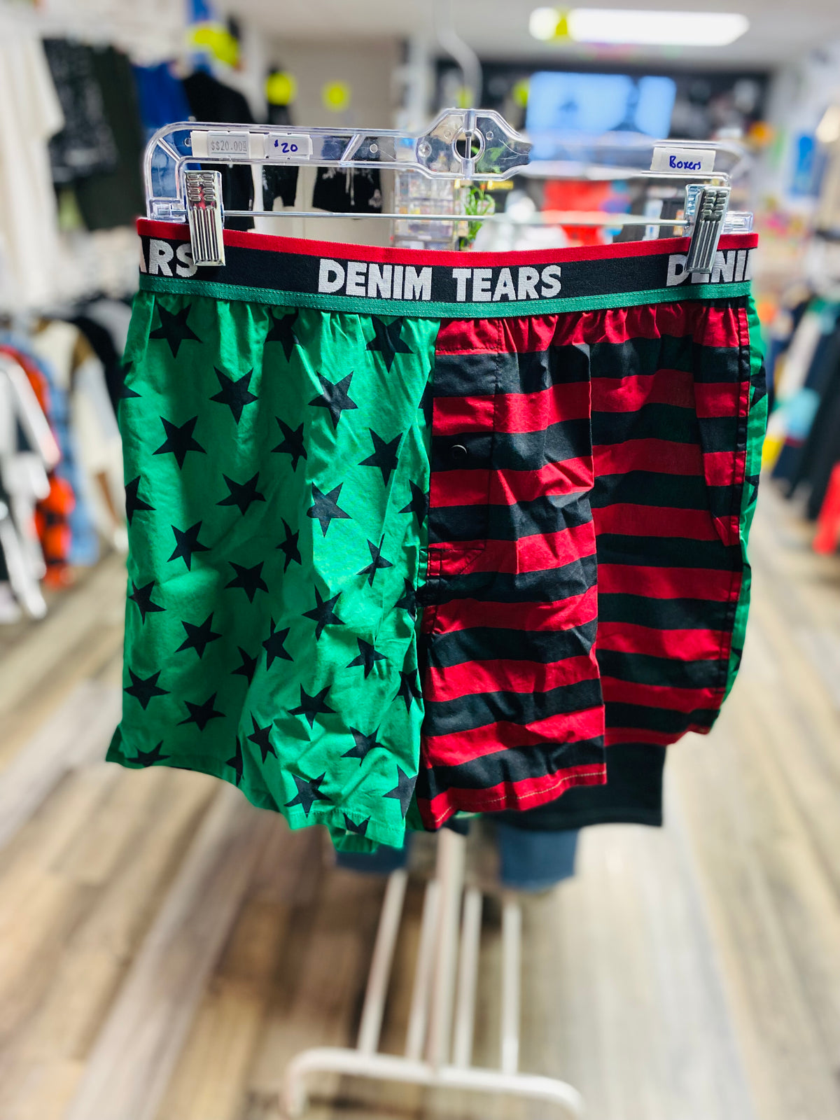 Size large men’s denim tears boxer briefs