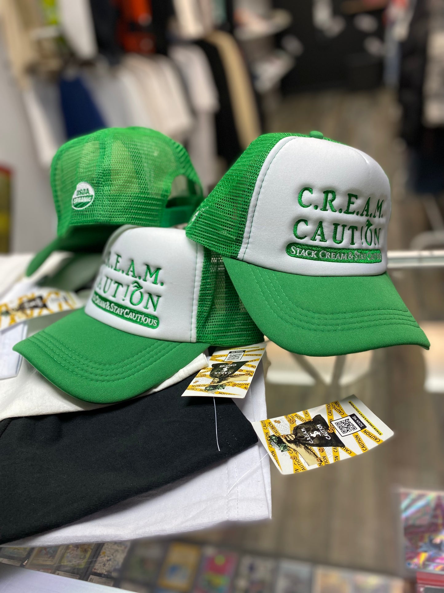 Cream Caution Organic Trucker Snap Back