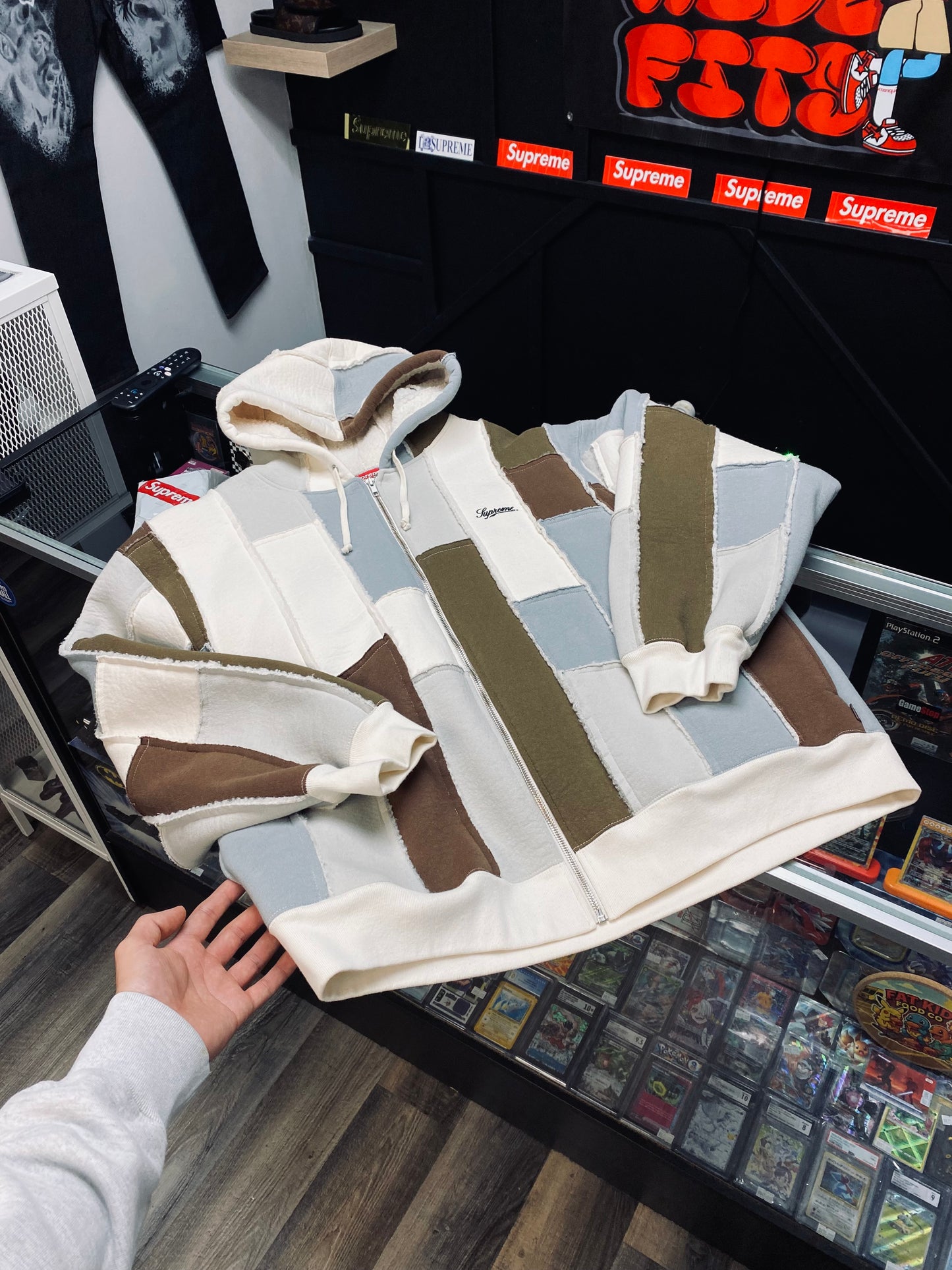 Supreme Faux Shearling Zip-Up Hoodie