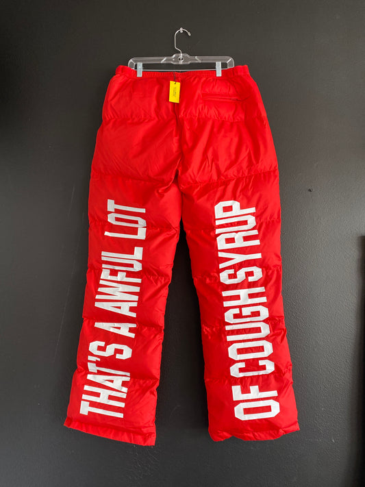 ALOCS Red Puffer Pants