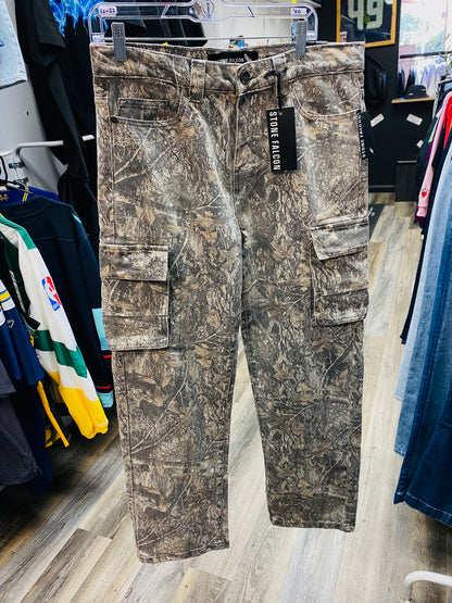Stone Falcon Cargo Camo Jeans 32x32