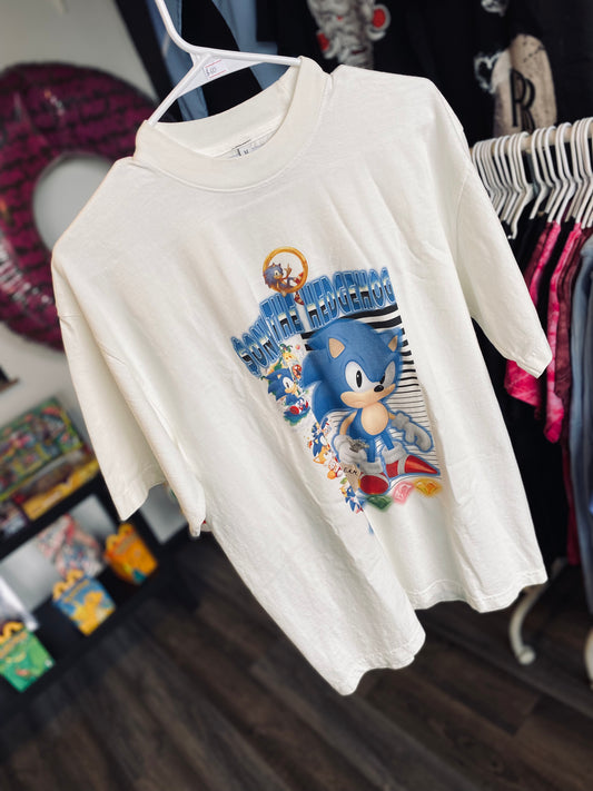 Cream Caution Sonic Tee