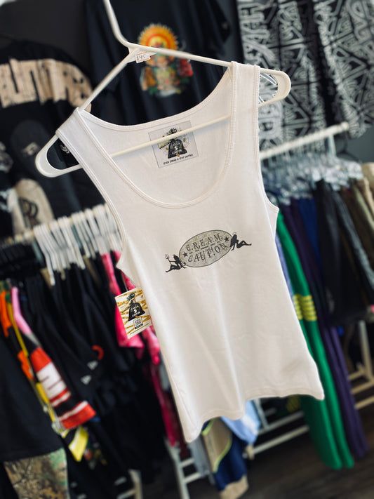 Cream Caution Money Tank Top