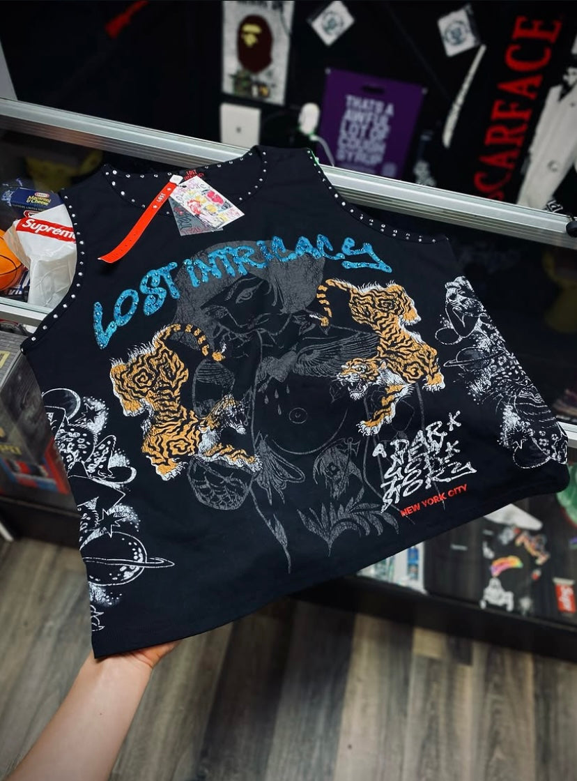 Lost Intricacy Tiger Muscle Tee XLarge Oversized