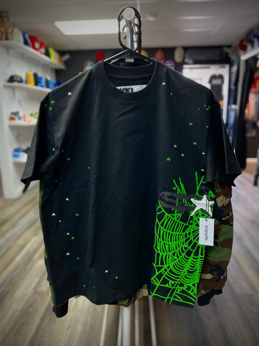 Sp5der Black Heavy Web SS Tee Small Oversized