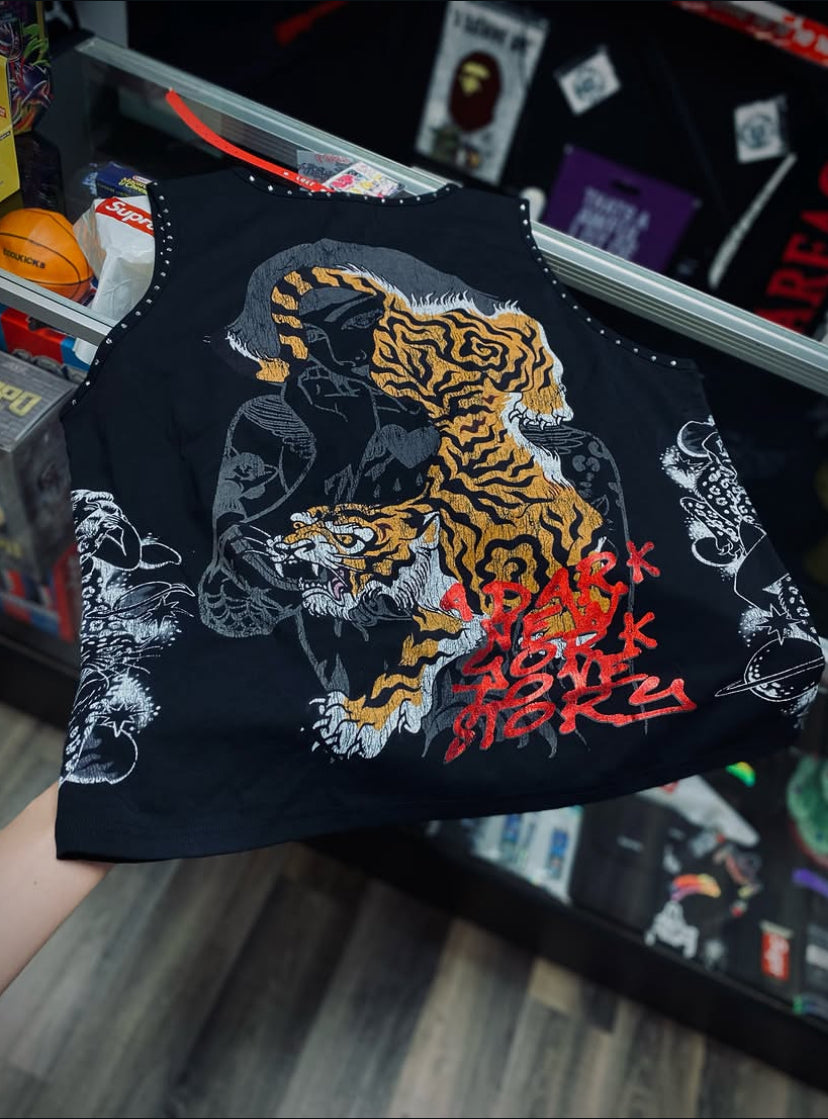Lost Intricacy Tiger Muscle Tee XLarge Oversized