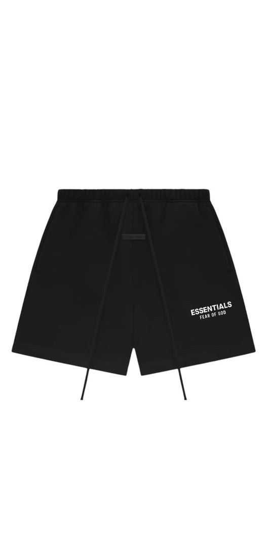 Jet black sweat shorts