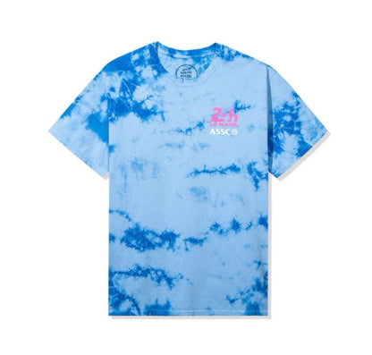 Chequered Flag Tie - Dye Tee Sky Blue