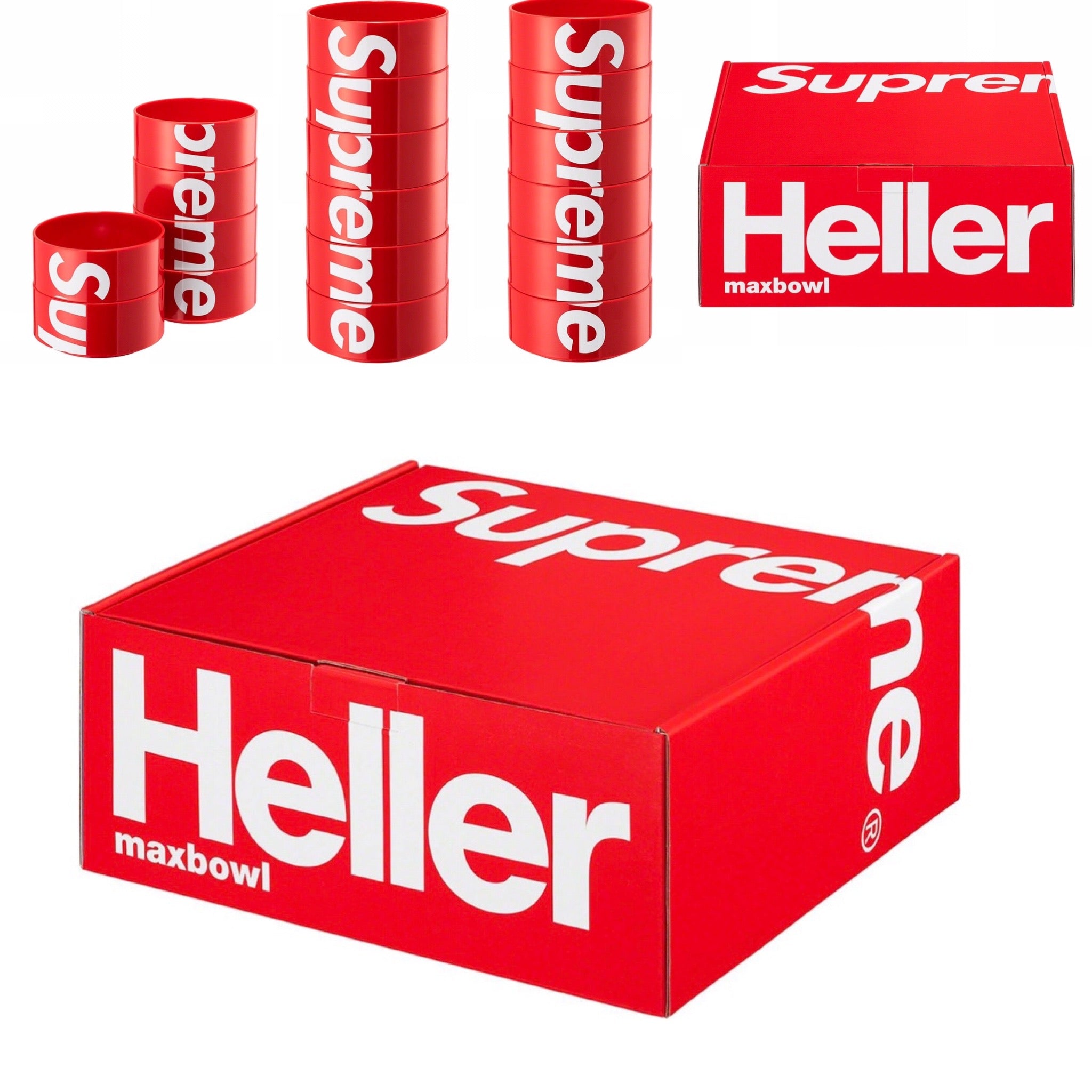 Red Supreme Heller Bowls (Set of 6)